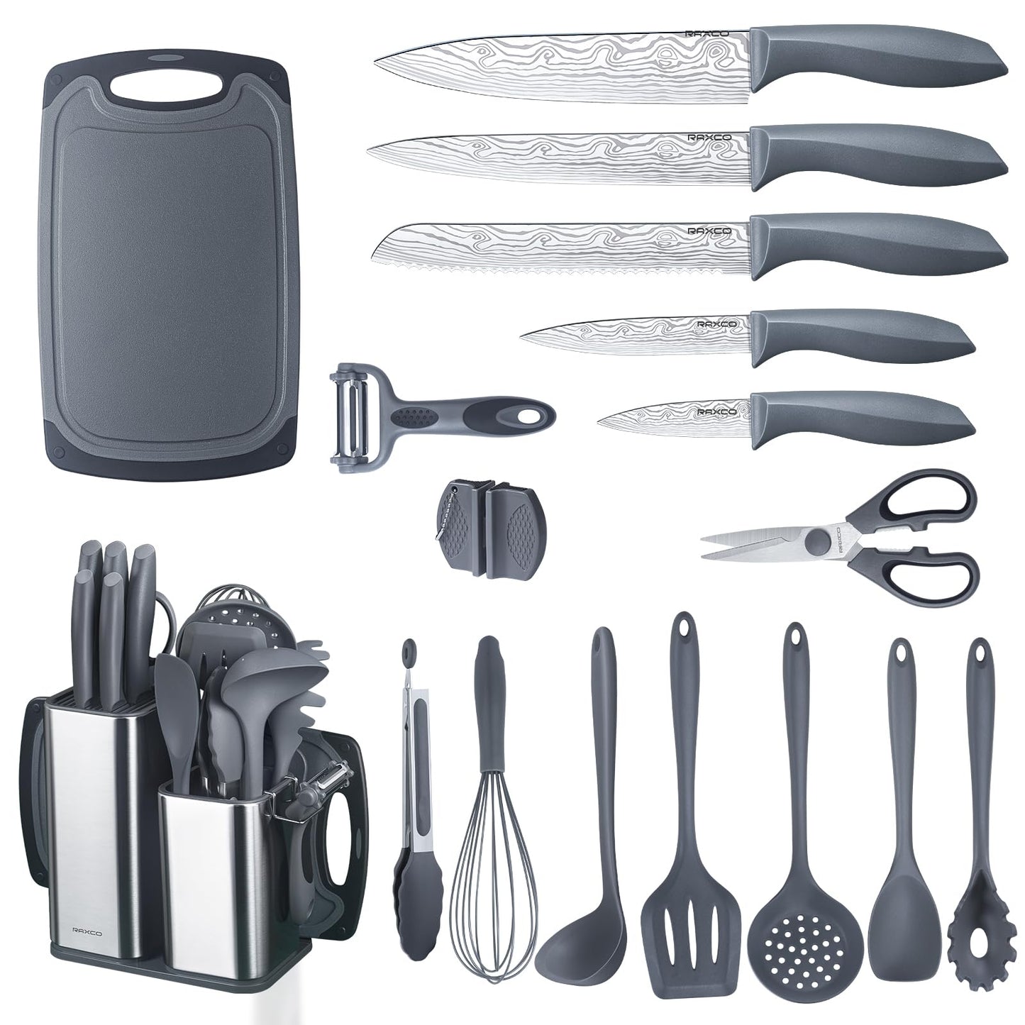 RAXCO 18Pieces Kitchen Utensils Set with Knife Set