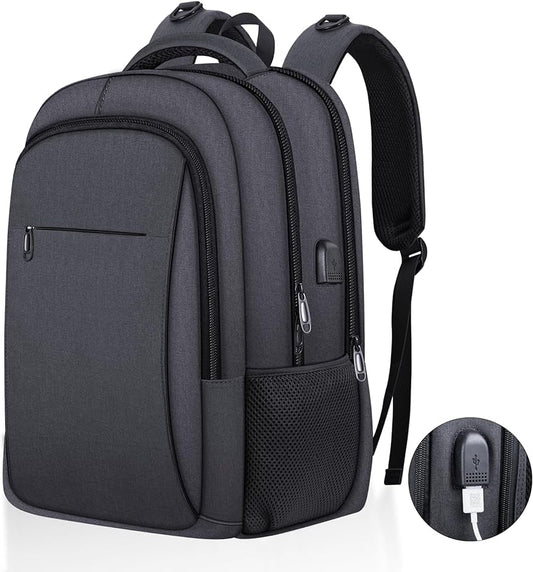 Rucksack für Laptop, 18-Zoll-Tagesrucksack für Studenten, Business-Rucksäcke, Reisetasche mit USB-Ladeanschluss, wasserabweisend 